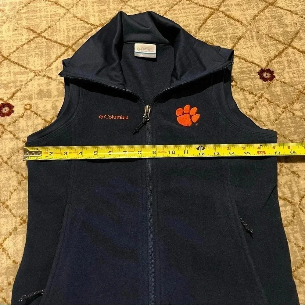 Columbia Clemson University Women's Blue Soft Fleece Full Zip Vest Sz S - Picture 7 of 8